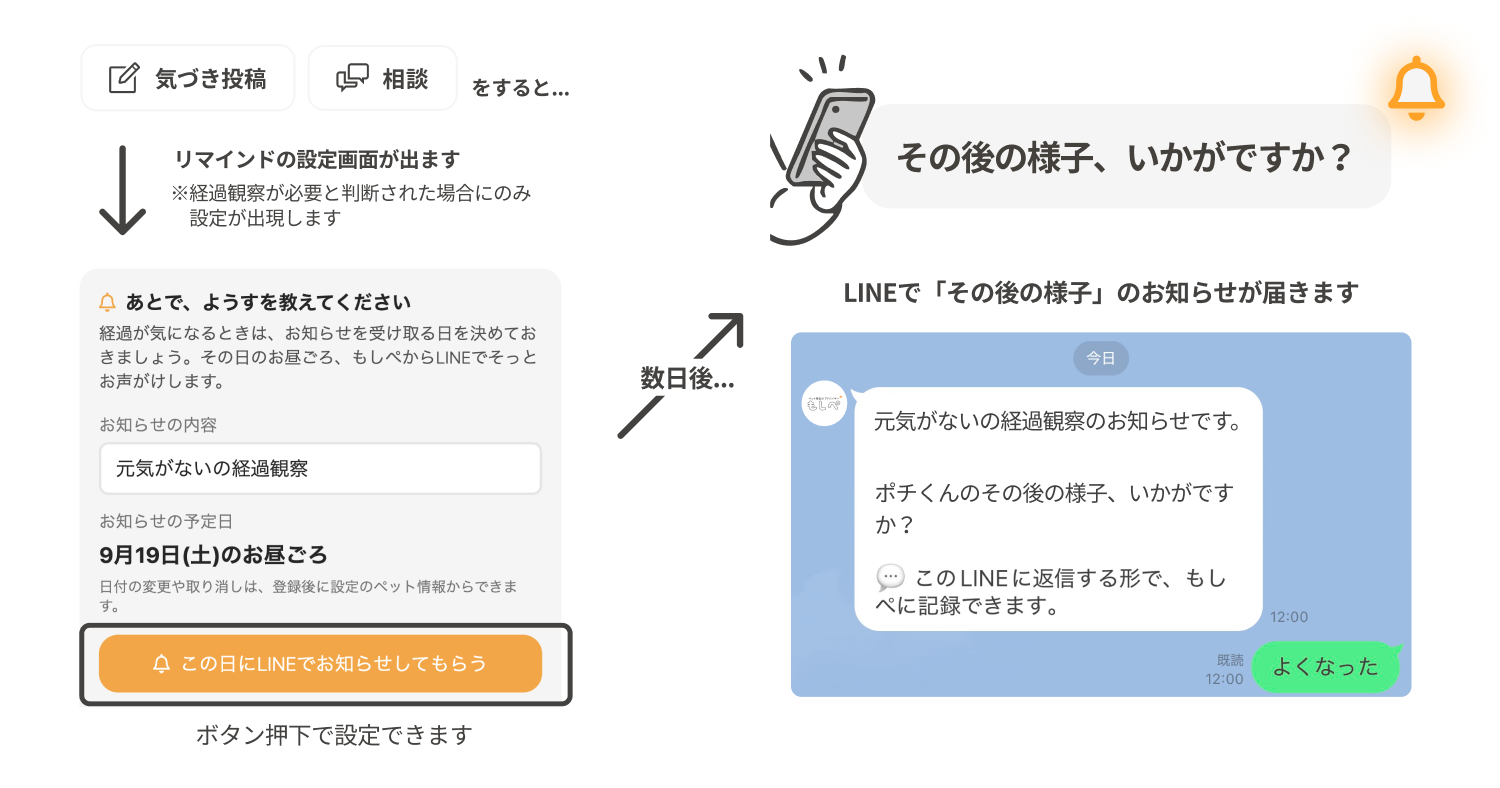 「その後の様子」機能の使い方画像